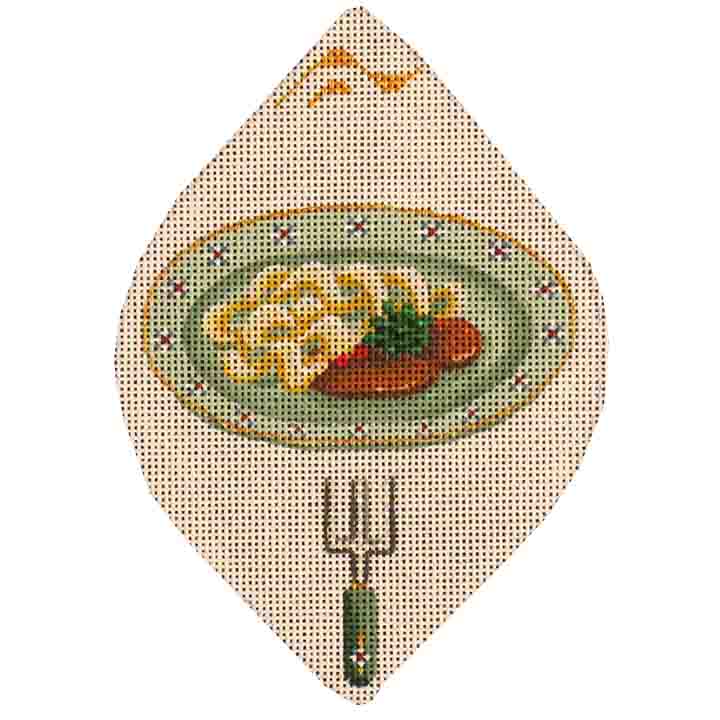 Rebecca Wood Designs Schnitzel with Noodles Needlepoint Canvas