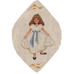 Rebecca Wood Designs Dress Blue Satin Sash Needlepoint Canvas