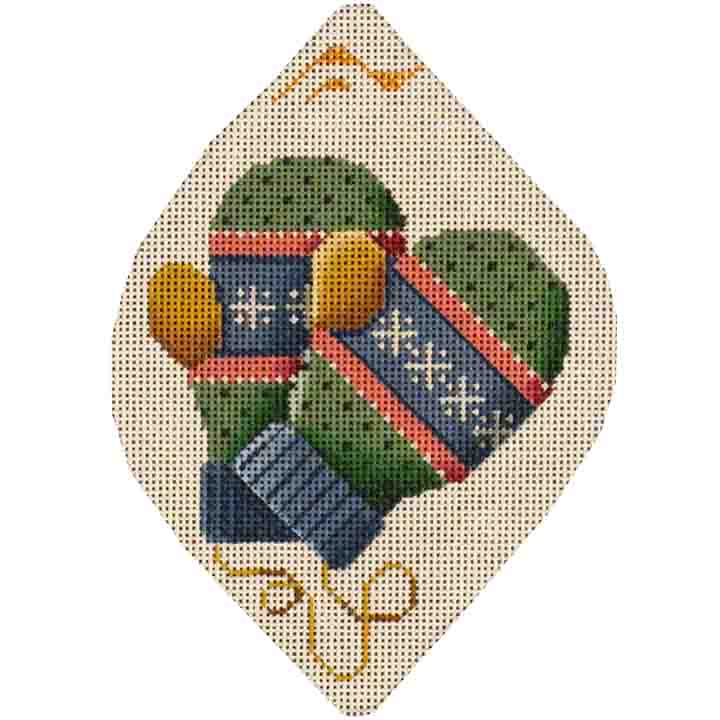 Rebecca Wood Designs Warm Woolen Mittens Needlepoint Canvas