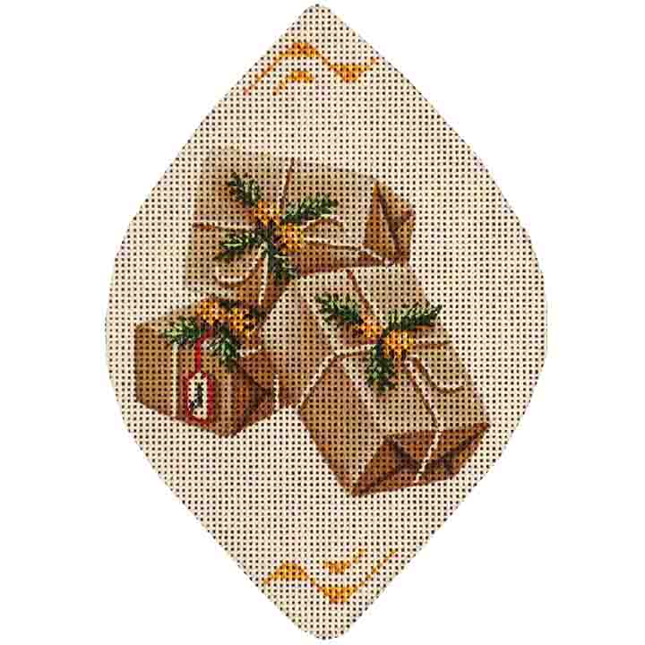 Rebecca Wood Designs Brown Paper Packages Needlepoint Canvas