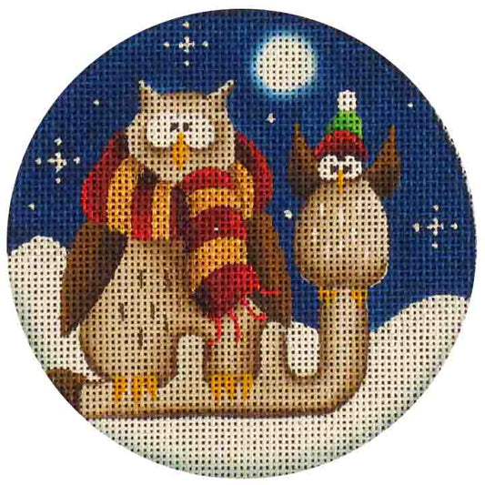 Rebecca Wood Designs Hoo Hoo Owl Birds Needlepoint Canvas