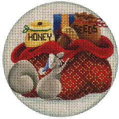 Rebecca Wood Designs Cant Wait Mouse & Honey Needlepoint Canvas