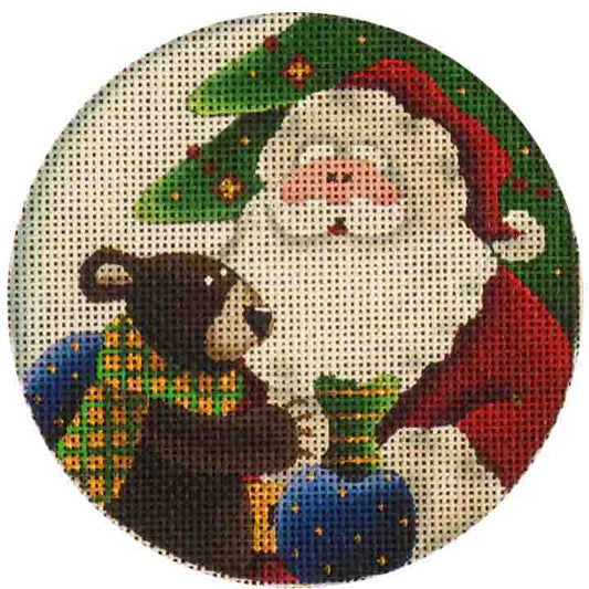 Rebecca Wood Designs Cub Wishes & Santa Needlepoint Canvas
