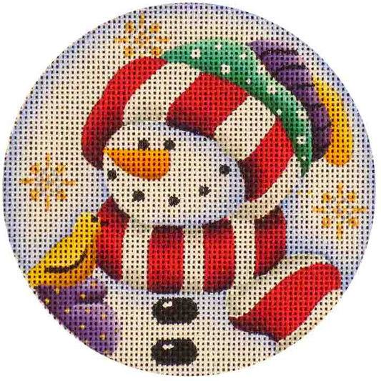 Rebecca Wood Designs Woodland Bird & Snowman Needlepoint Canvas