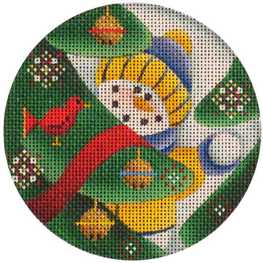 Rebecca Wood Designs Peek A Boo Bird & Snowman Needlepoint Canvas