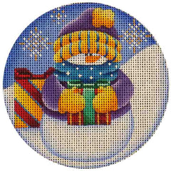 Rebecca Wood Designs One For Me Present Snowman Needlepoint Canvas