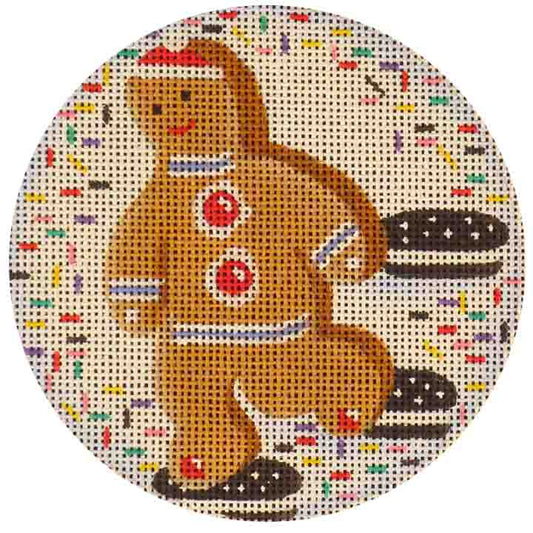 Rebecca Wood Designs Gingerbread Boy Needlepoint Canvas