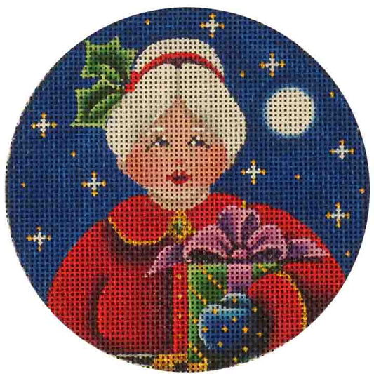 Rebecca Wood Designs Mrs Claus with Gift Needlepoint Canvas