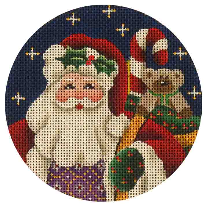 Rebecca Wood Designs Yule Tide Santa Needlepoint Canvas