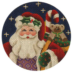 Rebecca Wood Designs Yule Tide Santa Needlepoint Canvas