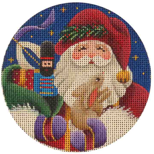 Rebecca Wood Designs Woodland Santa Needlepoint Canvas