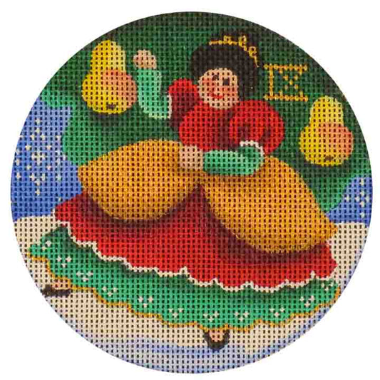 Rebecca Wood Designs Ninth Day of Christmas Needlepoint Canvas