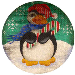 Rebecca Wood Designs Penguin with Candy Cane Needlepoint Canvas
