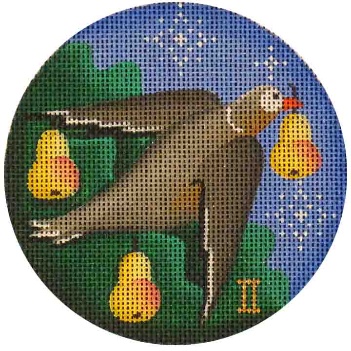 Rebecca Wood Designs Seccond Day Of Christmas Needlepoint Canvas