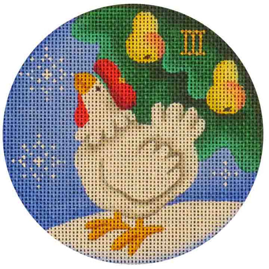 Rebecca Wood Designs Third Day of Christmas Needlepoint Canvas