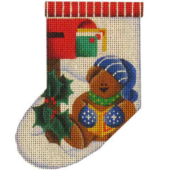 Rebecca Wood Designs Snowgirl Fire Mini Stocking Needlepoint Canvas