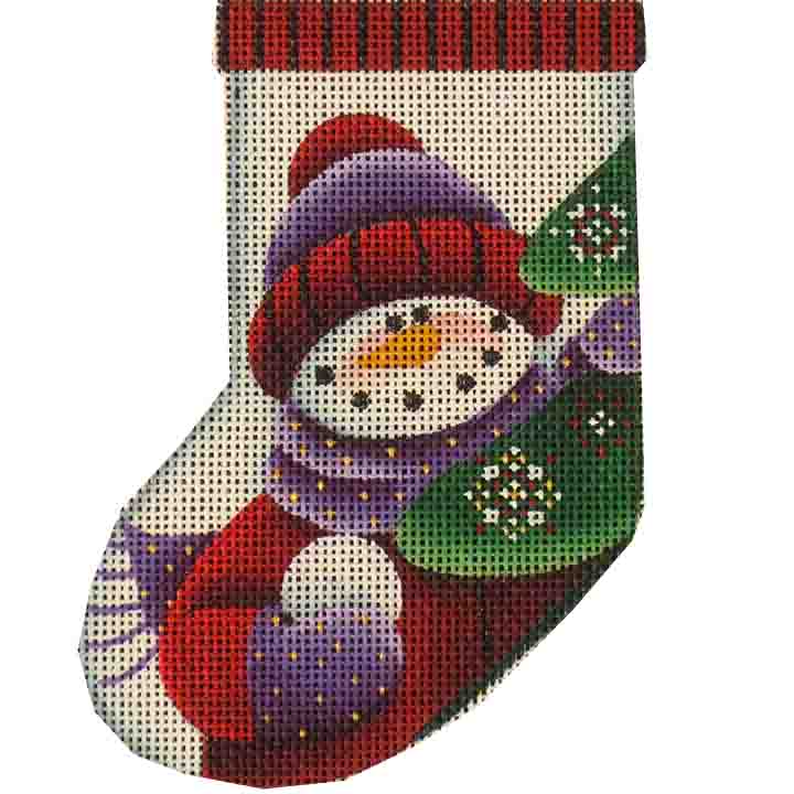 Rebecca Wood Designs Rudolph Sock Mini Stocking Needlepoint Canvas