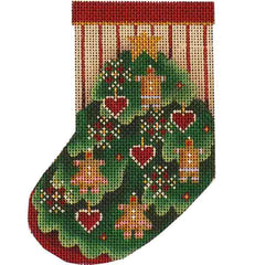 Rebecca Wood Designs Ginger Tree Mini Stocking Needlepoint Canvas