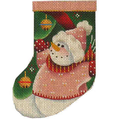 Rebecca Wood Designs Snow Girl Mini Stocking Needlepoint Canvas