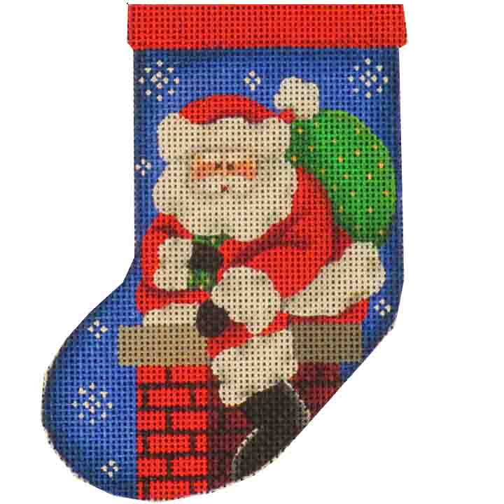 Rebecca Wood Designs Santa Mini Stocking Needlepoint Canvas