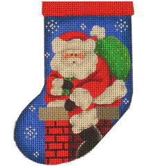 Rebecca Wood Designs Santa Mini Stocking Needlepoint Canvas