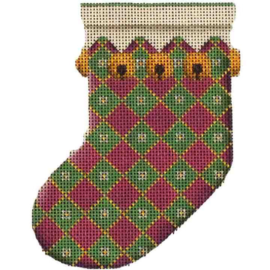 Rebecca Wood Designs Bell Sock Mini Stocking Needlepoint Canvas