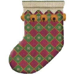 Rebecca Wood Designs Bell Sock Mini Stocking Needlepoint Canvas
