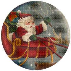 Rebecca Wood Designs Santa & Sled Needlepoint Canvas