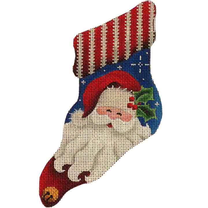 Rebecca Wood Designs Santa Mini Sock Needlepoint Canvas