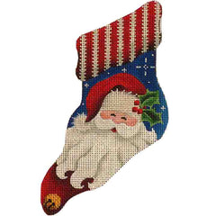Rebecca Wood Designs Santa Mini Sock Needlepoint Canvas