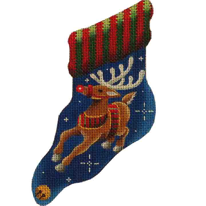 Rebecca Wood Designs Reindeer Mini Needlepoint Canvas