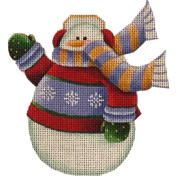 Rebecca Wood Designs Red Snowman Needlepoint Canvas