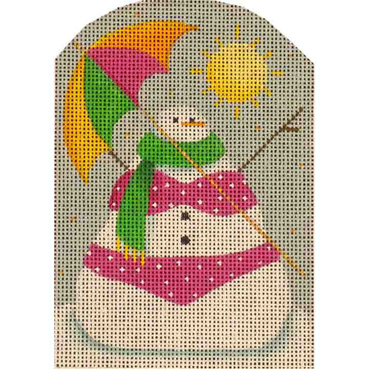Rebecca Wood Designs Tan Snowman Needlepoint Canvas