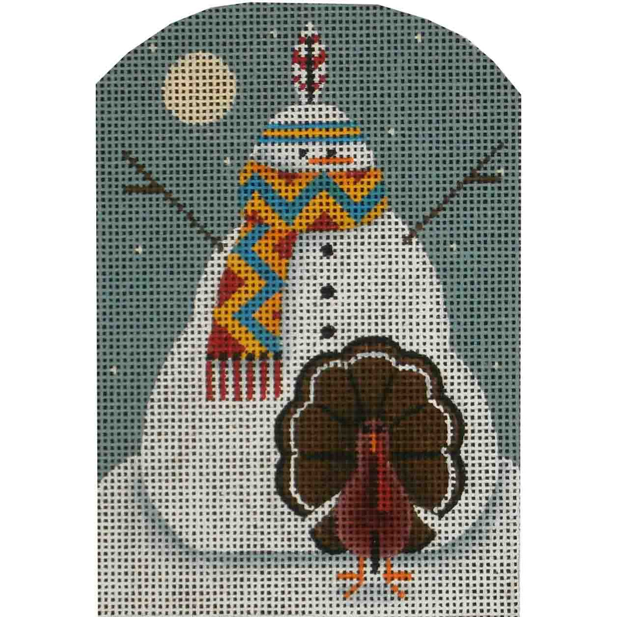 Rebecca Wood Designs Thanksgiving Snow Needlepoint Canvas