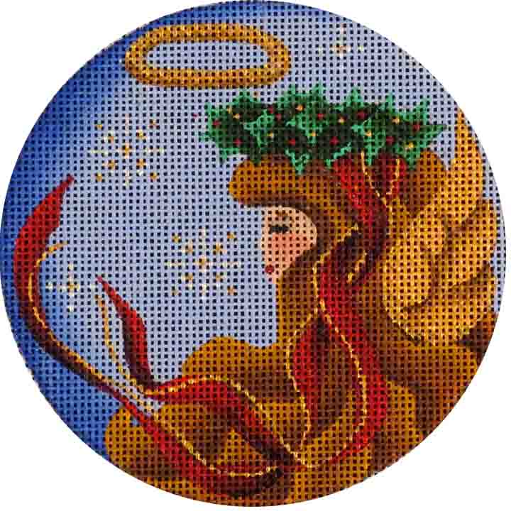 Rebecca Wood Designs Angel with Wreath Needlepoint Canvas