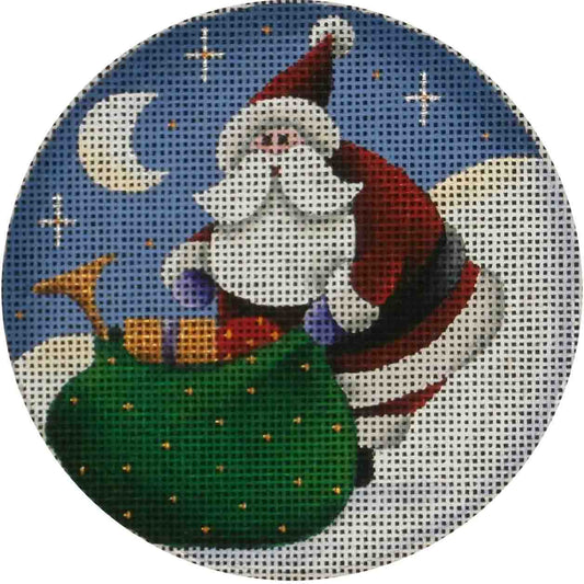 Rebecca Wood Designs Round Shaped Bag of Toys Ornament Needlepoint Canvas