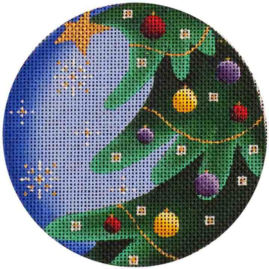 Rebecca Wood Designs Decorated Christmas Tree Needlepoint Canvas