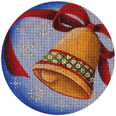 Rebecca Wood Designs Bell with Red Ribbon Needlepoint Canvas