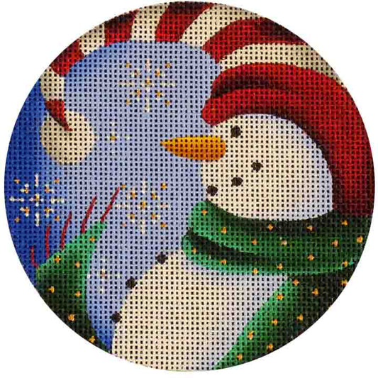 Rebecca Wood Designs Snowman Looking his Hat Needlepoint Canvas