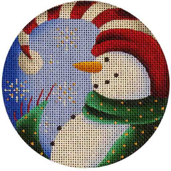 Rebecca Wood Designs Snowman Looking his Hat Needlepoint Canvas