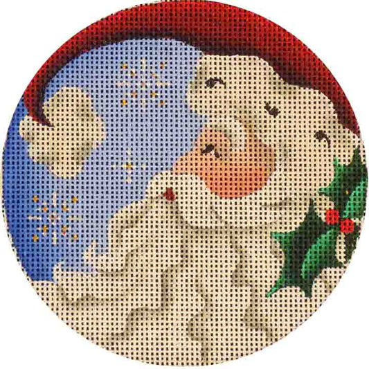 Rebecca Wood Designs Santa Looking his Hat Needlepoint Canvas