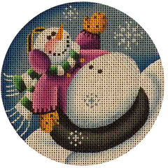 Rebecca Wood Designs Lavender Snowman Tuber Needlepoint Canvas
