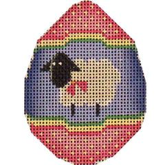 Rebecca Wood Designs Pink Bow Lamb Easter Egg Needlepoint Canvas