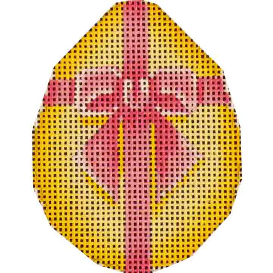 Rebecca Wood Designs Pink Bow Easter Egg Needlepoint Canvas