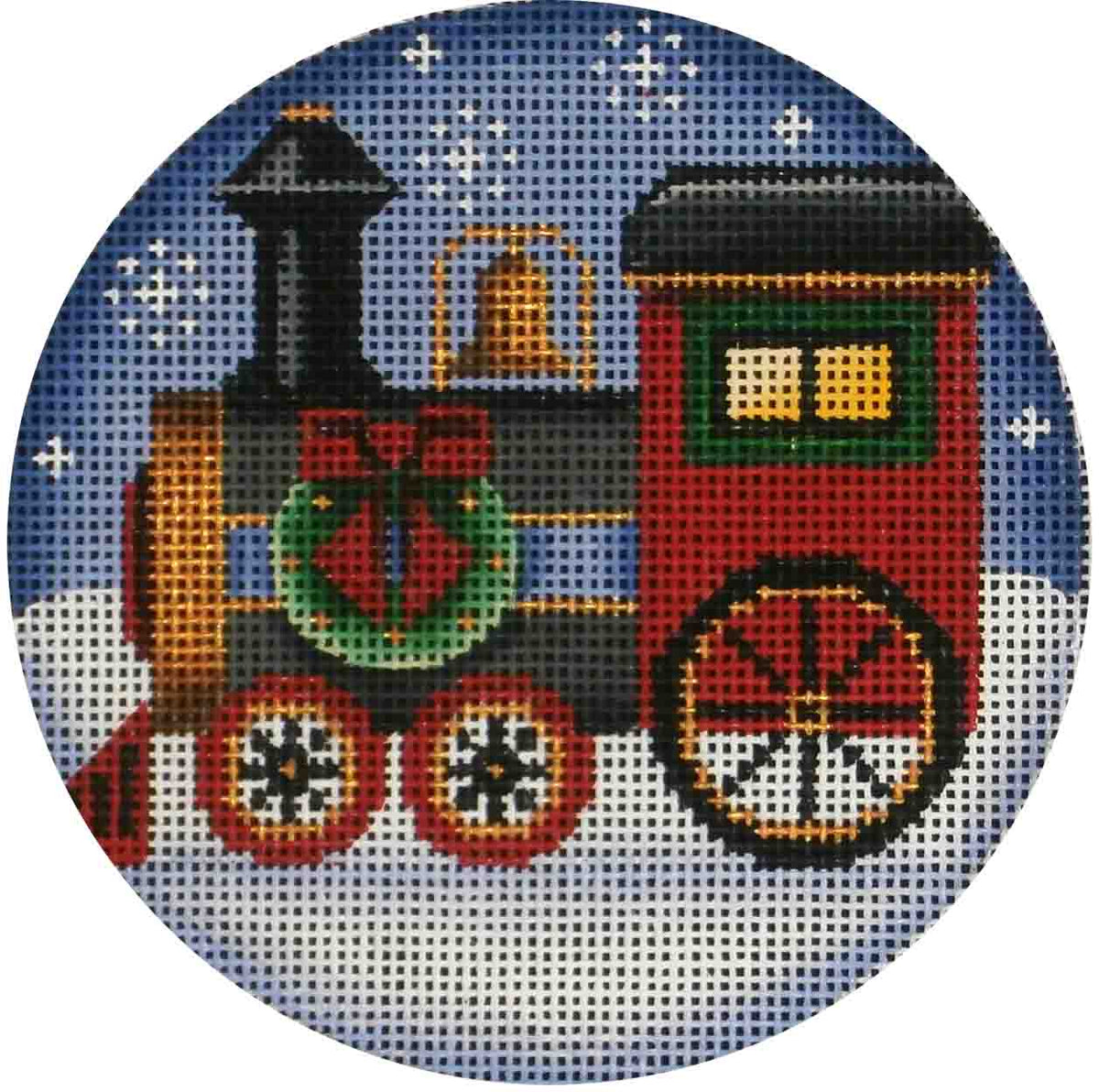 Rebecca Wood Designs Christmas Train Ornament Needlepoint Canvas