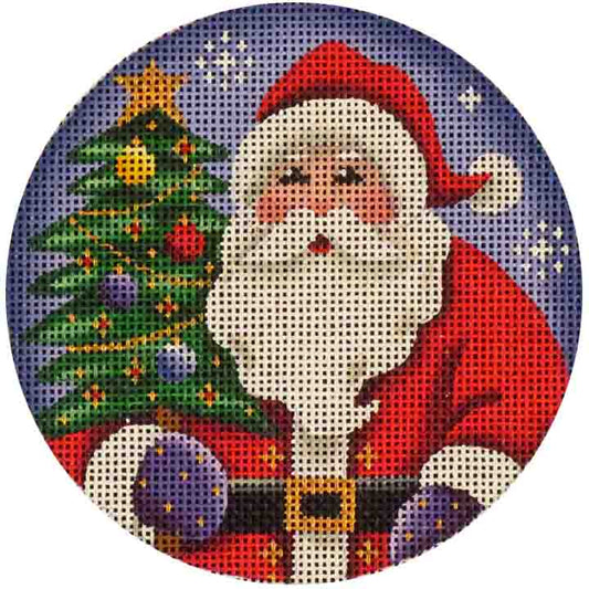 Rebecca Wood Designs Santa Claus with Tree Needlepoint Canvas