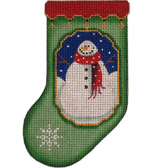 Rebecca Wood Designs Mini Sock Snowman Needlepoint Canvas