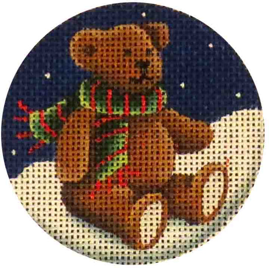 Rebecca Wood Designs Teddy with Scarf Needlepoint Canvas
