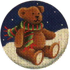 Rebecca Wood Designs Teddy with Scarf Needlepoint Canvas