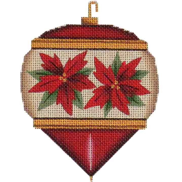 Rebecca Wood Designs Classic Poinsettia Leaves Needlepoint Canvas